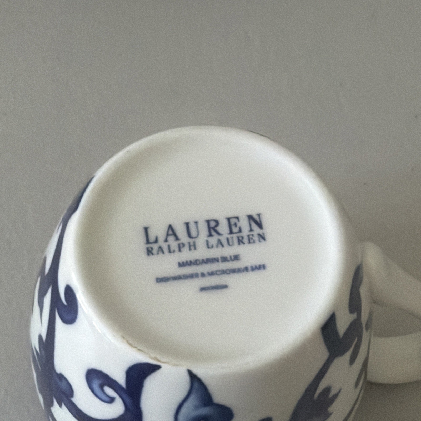Lauren Ralph Lauren Mandarin Blue Porcelain 12oz Coffee Mug SET OF 2