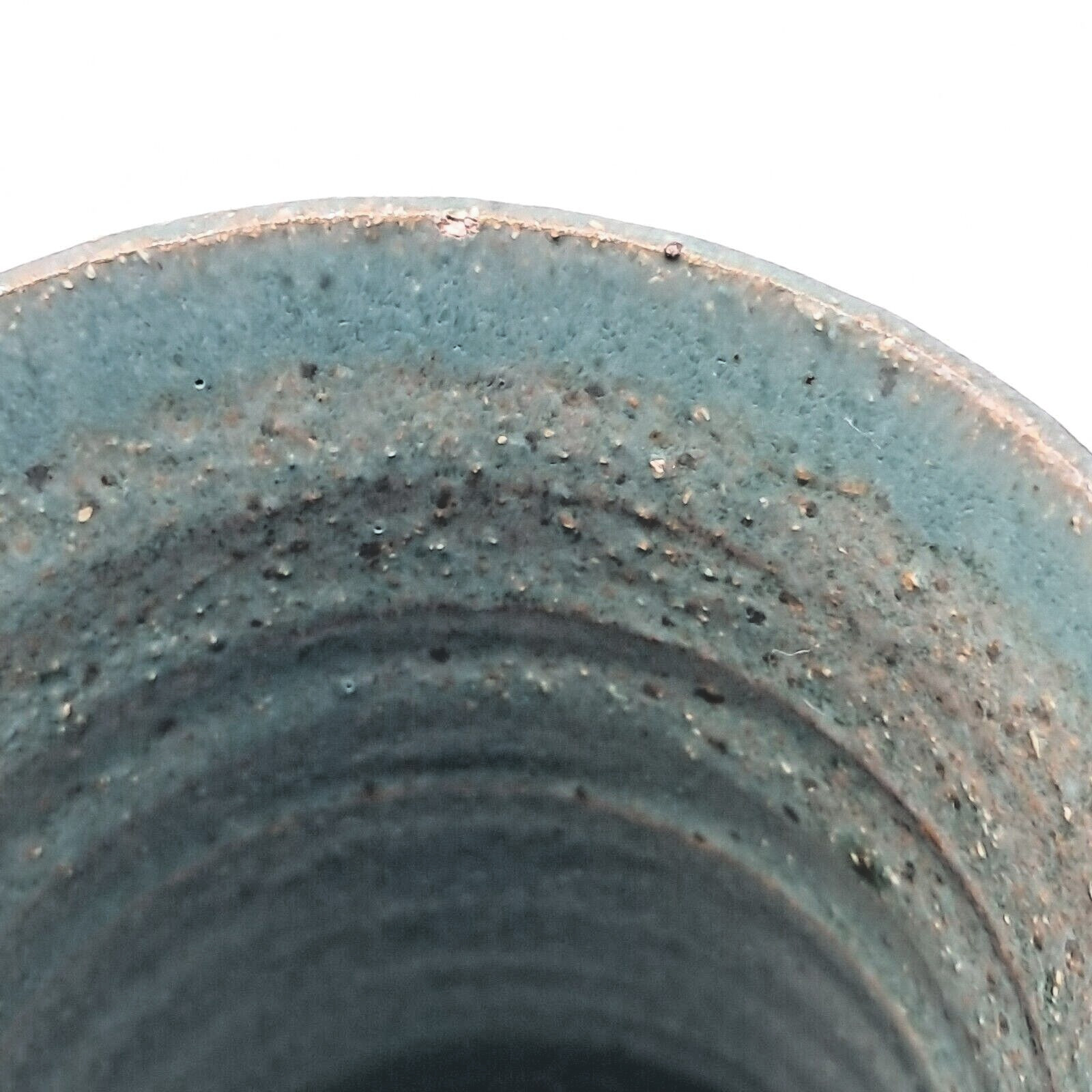 Stoneware Art Pottery Cups 8-9 fl oz Set of 6 turquoise glaze 4″ tall unique