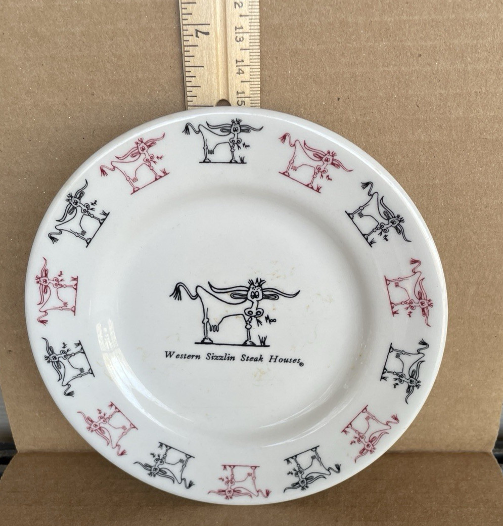 Vintage 6 1/4″ bread plate from Western Sizzlin Steak Houses, Shenango China