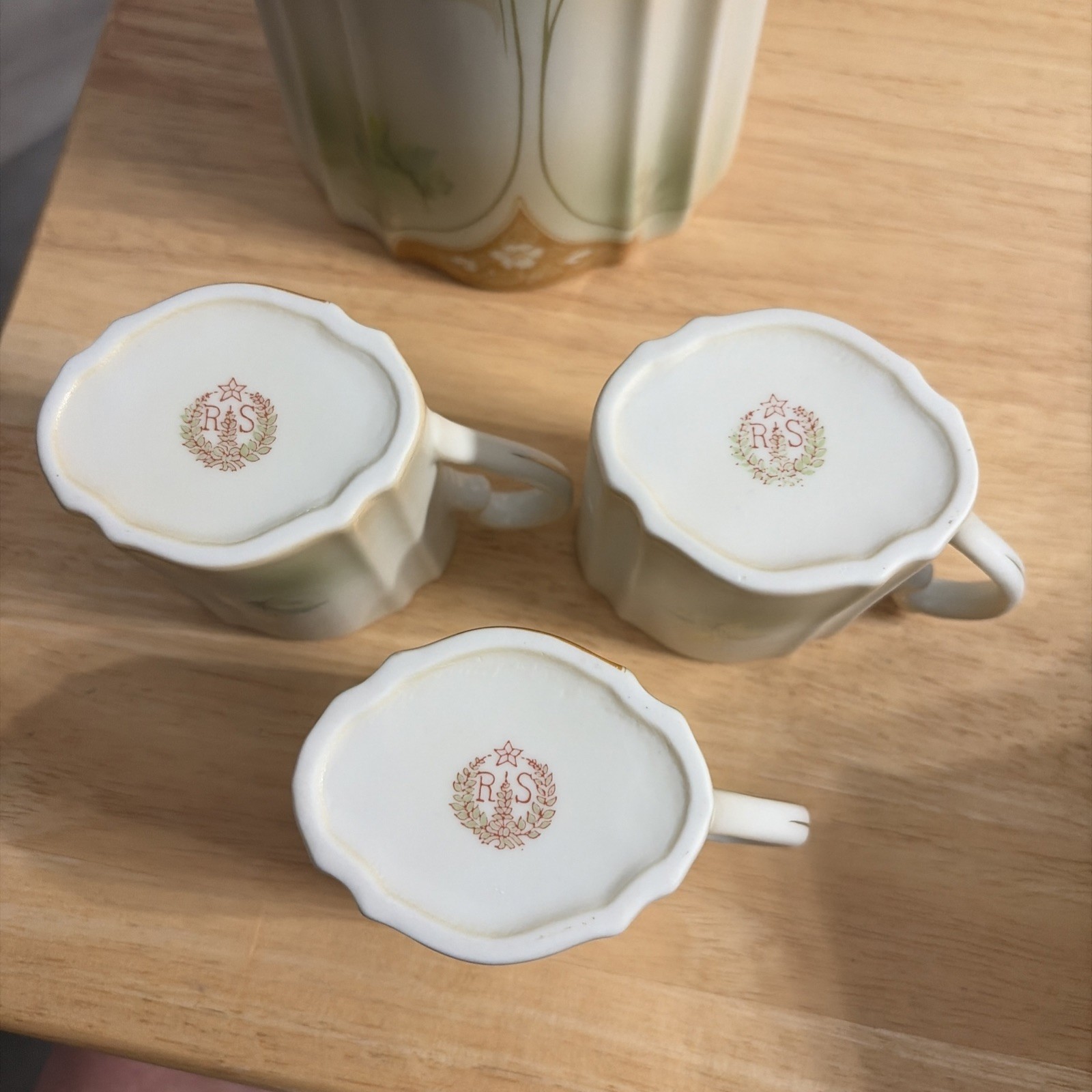 RS Prussia Chocolate Pot With 3 Cups Excellent