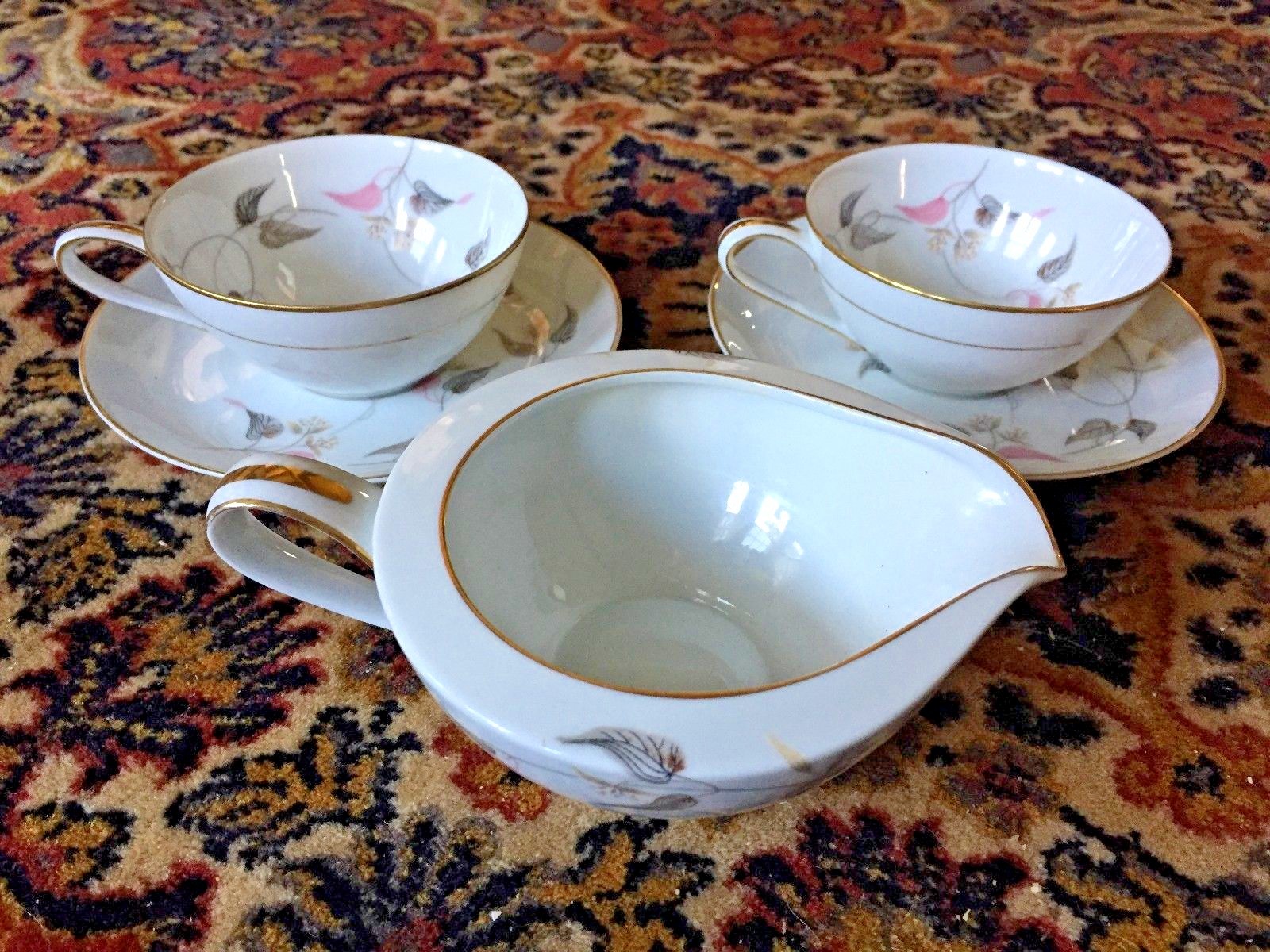 Nice! Arden by Noritake China 5603 – 2 Cups and Saucer With Creamer