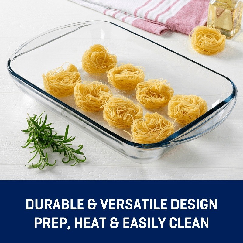 Durable Glass Baking Dish 3 Quart Oven Safe Microwave Casserole Cookware New