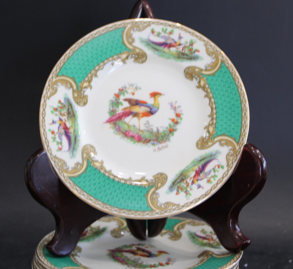 Myott Staffordshire Chelsea Bird 12 Bread Plates 6 3/8 (2 Crazing)
