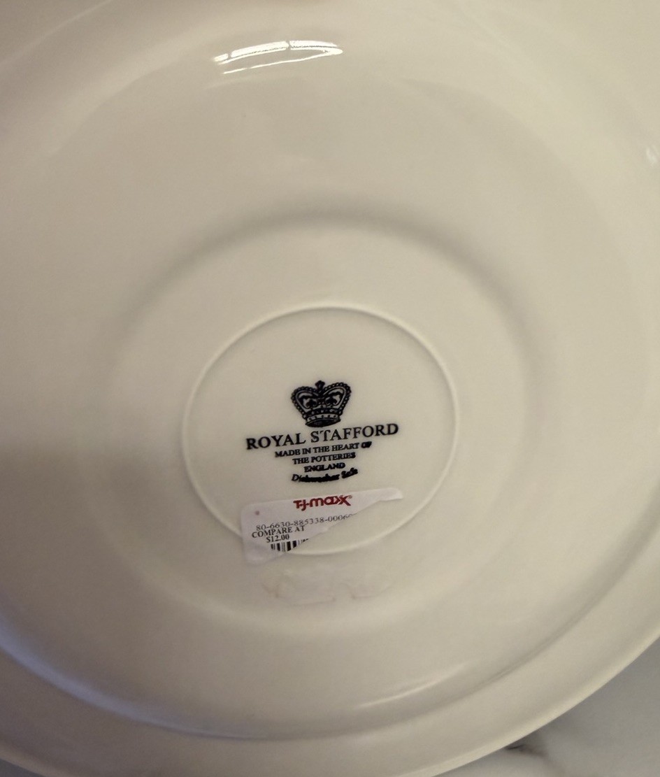 Set Of 6 Royal Stafford Blue Christmas Tree Holiday Dinner Plates 11″ New