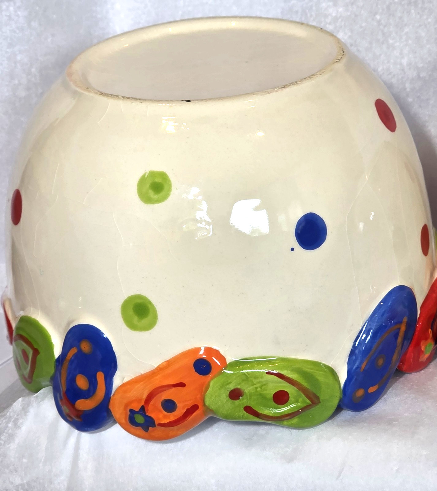 Fun Set of 3 Hawaiian Flip Flop Dot Designs 6″ 5″ 4″ Nesting Bowls – Excellent