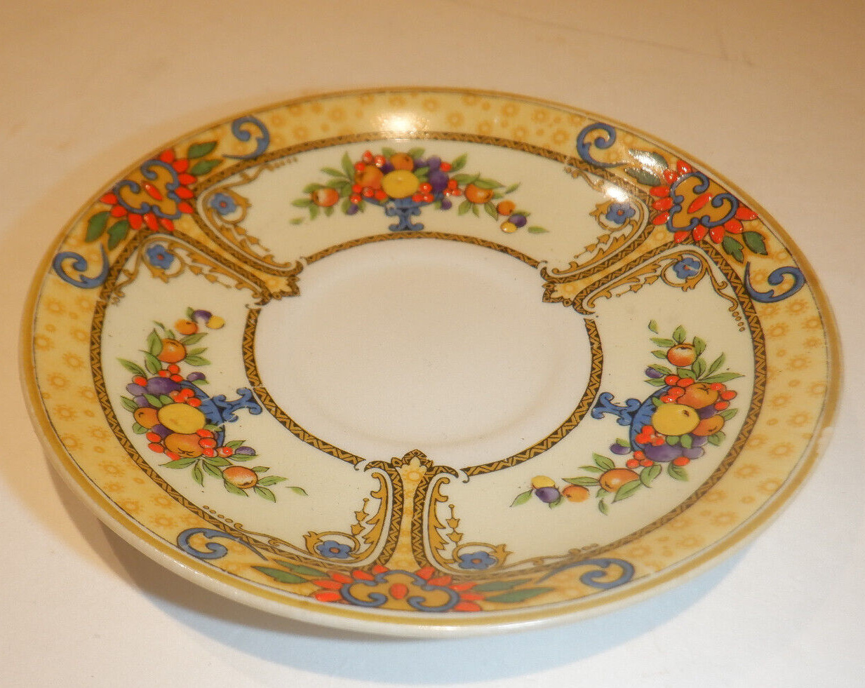Vintage MYOTT DEMITASSE FRUIT DESIGN 4″ SAUCER STAFFORDSHIRE ENGLAND