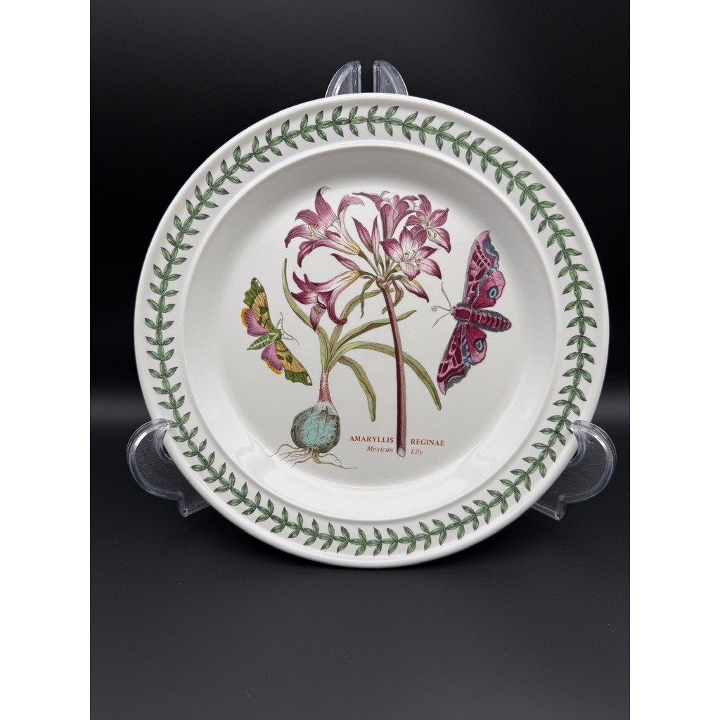 Vintage Portmeirion Botanic Garden Dinner Plate Mexican Lily Minty Amaryllis