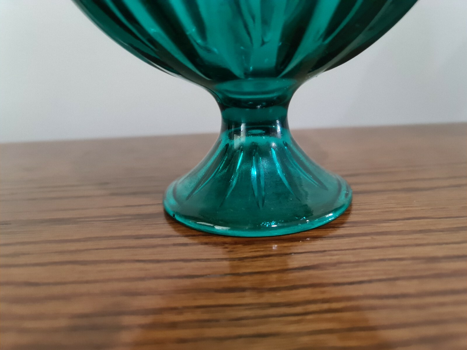 Vintage Turqouise Blue Pedestal Footed Scallop Bowl Teal MCM 5.25 in Mid Century