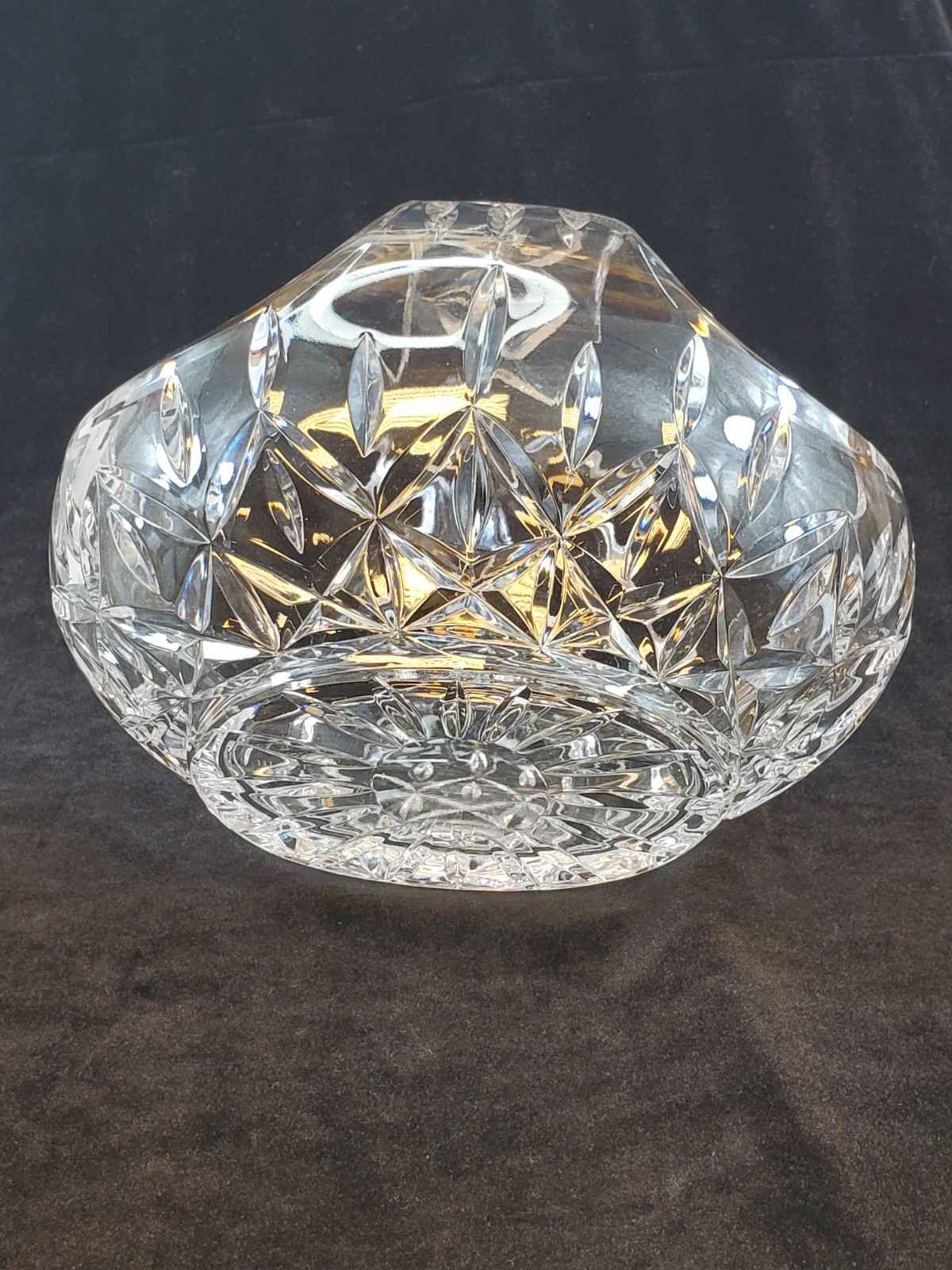 Block 24% Full Lead Crystal Candy Dish Handmade In Czech Republic Heavy