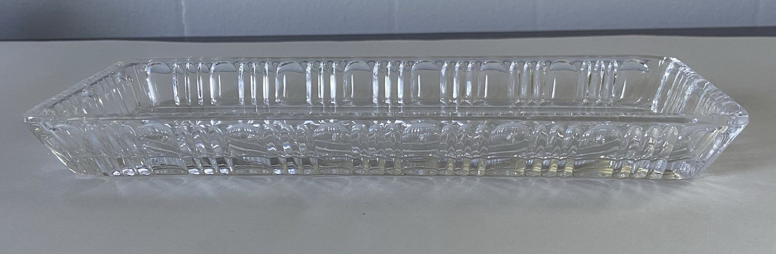 Vintage Cut Glass Rectangular Trinket Dish Set
