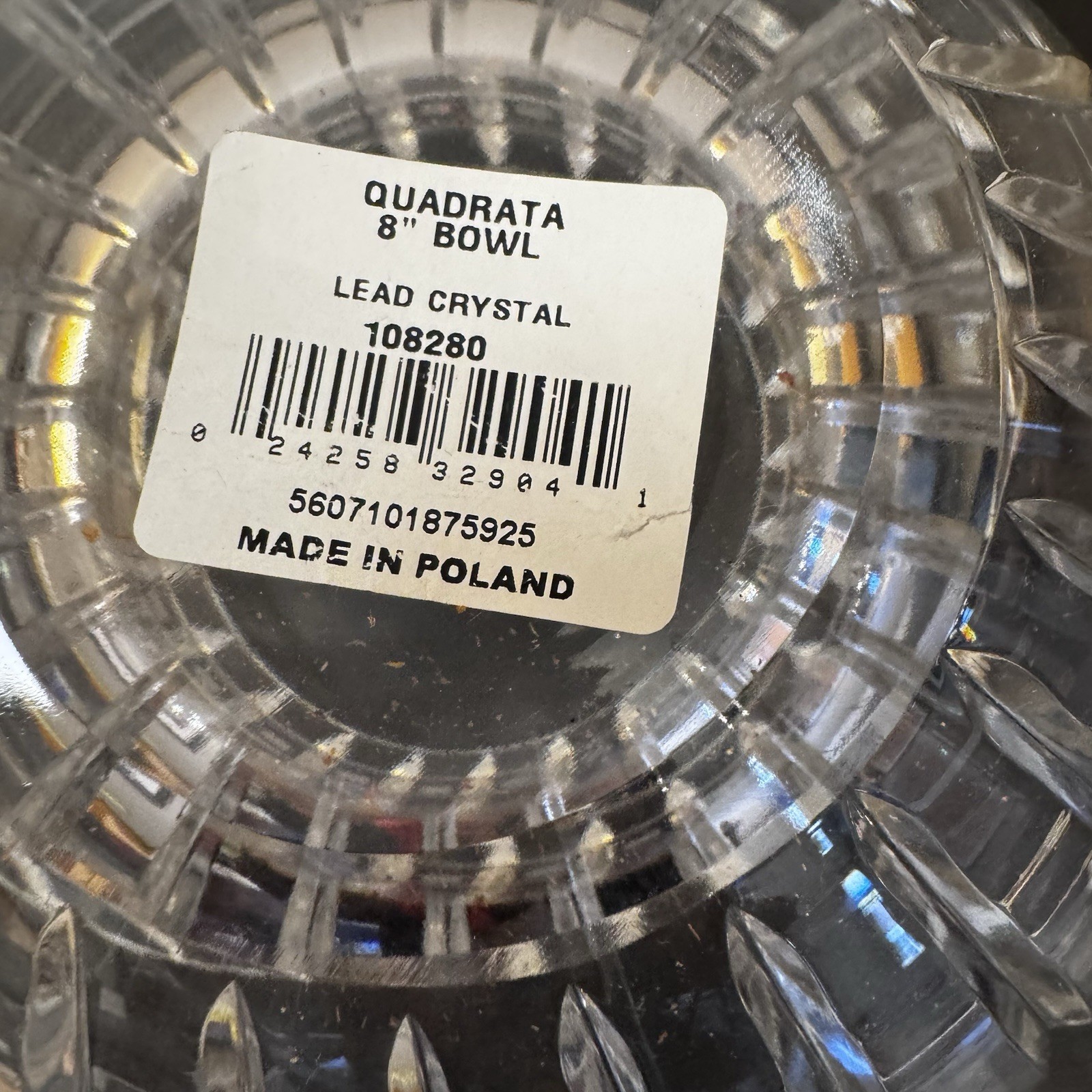 Waterford Marquis QUADRATA 7.5″ Cut Crystal Bowl w/ Box (Wrong Box)