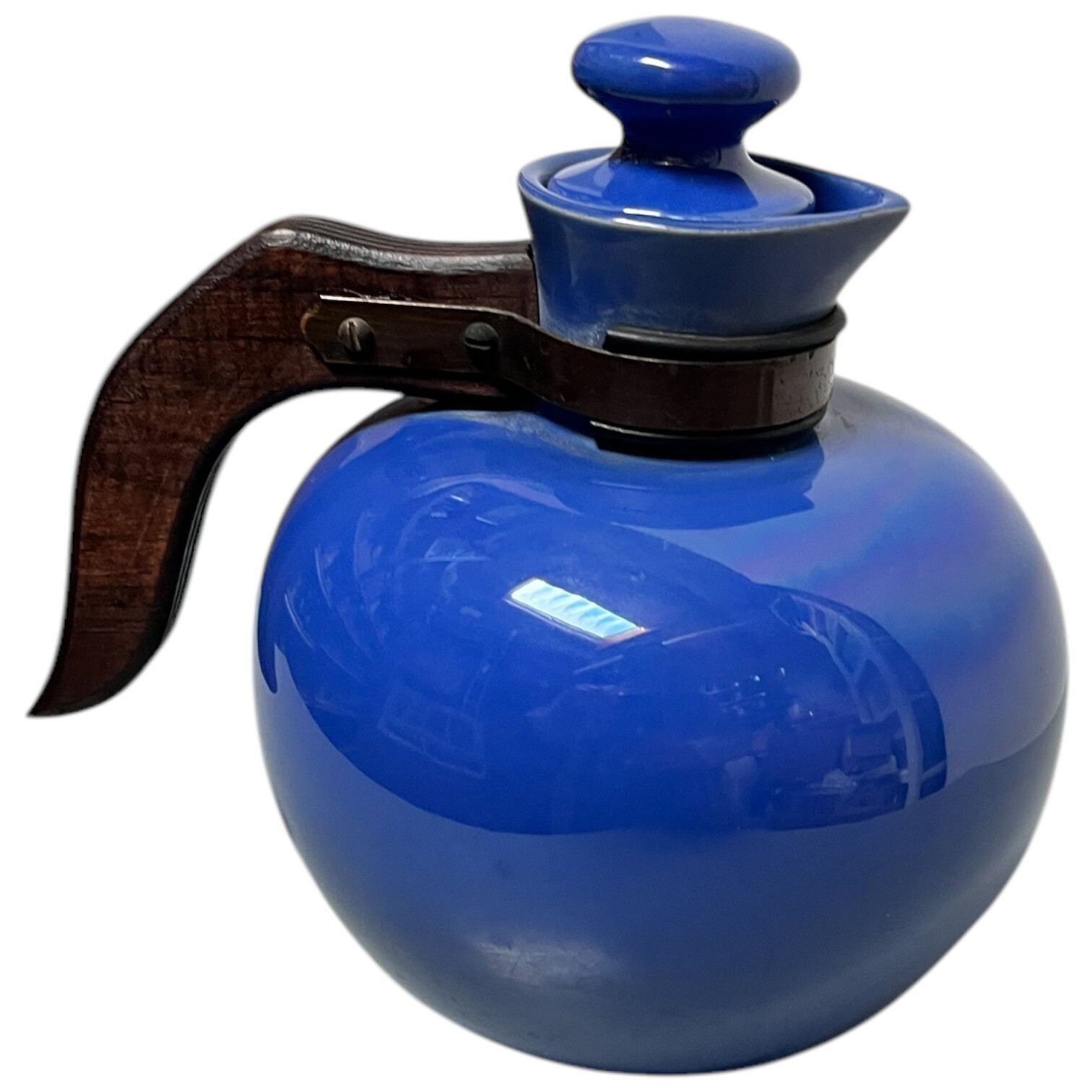 Vintage 1930s Hollydale Pottery California Cobalt Glaze Carafe Jug & Stopper