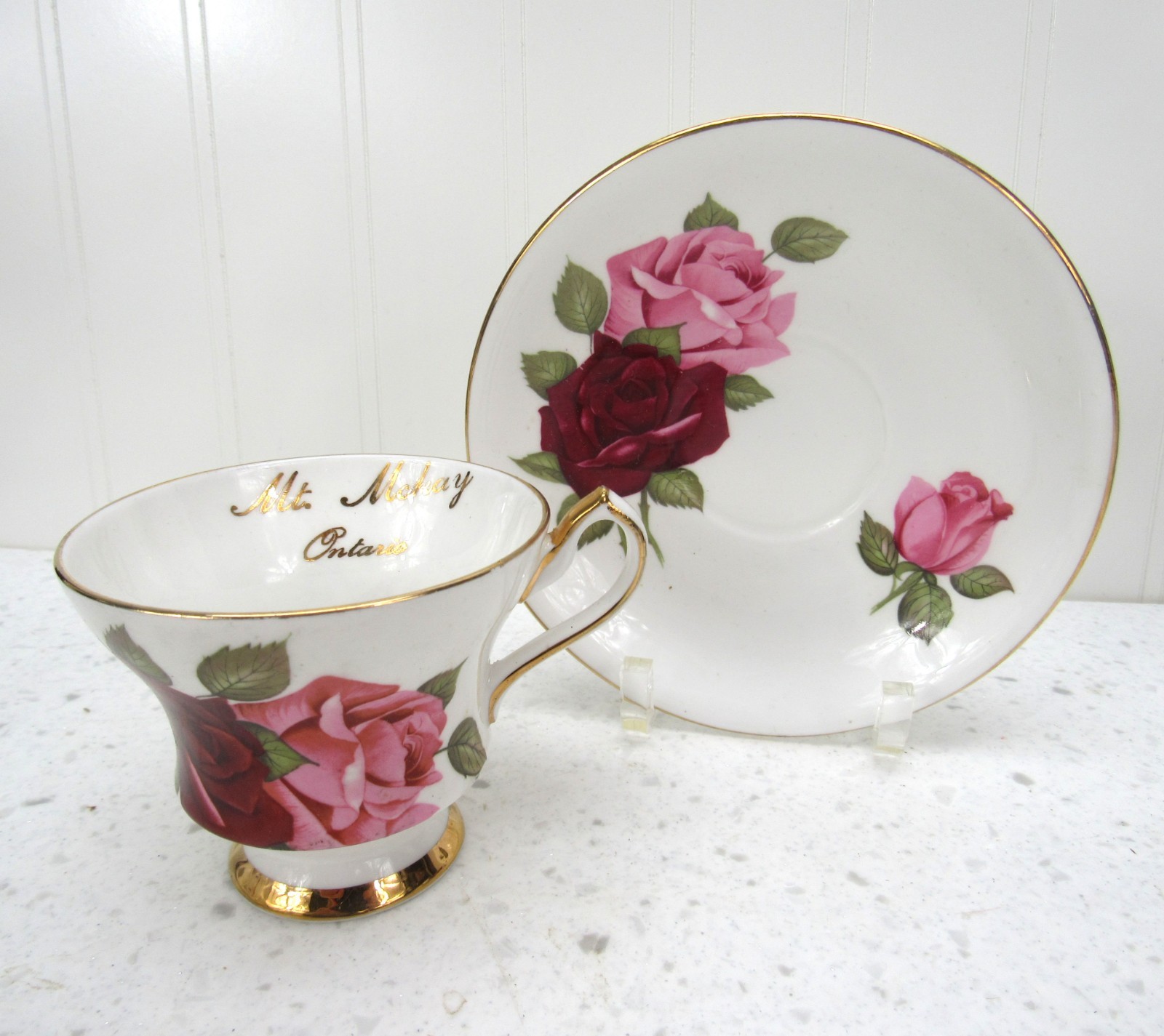 Vintage Lot of 4 Mixed Teacups Saucers Royal Albert Dover Clare society