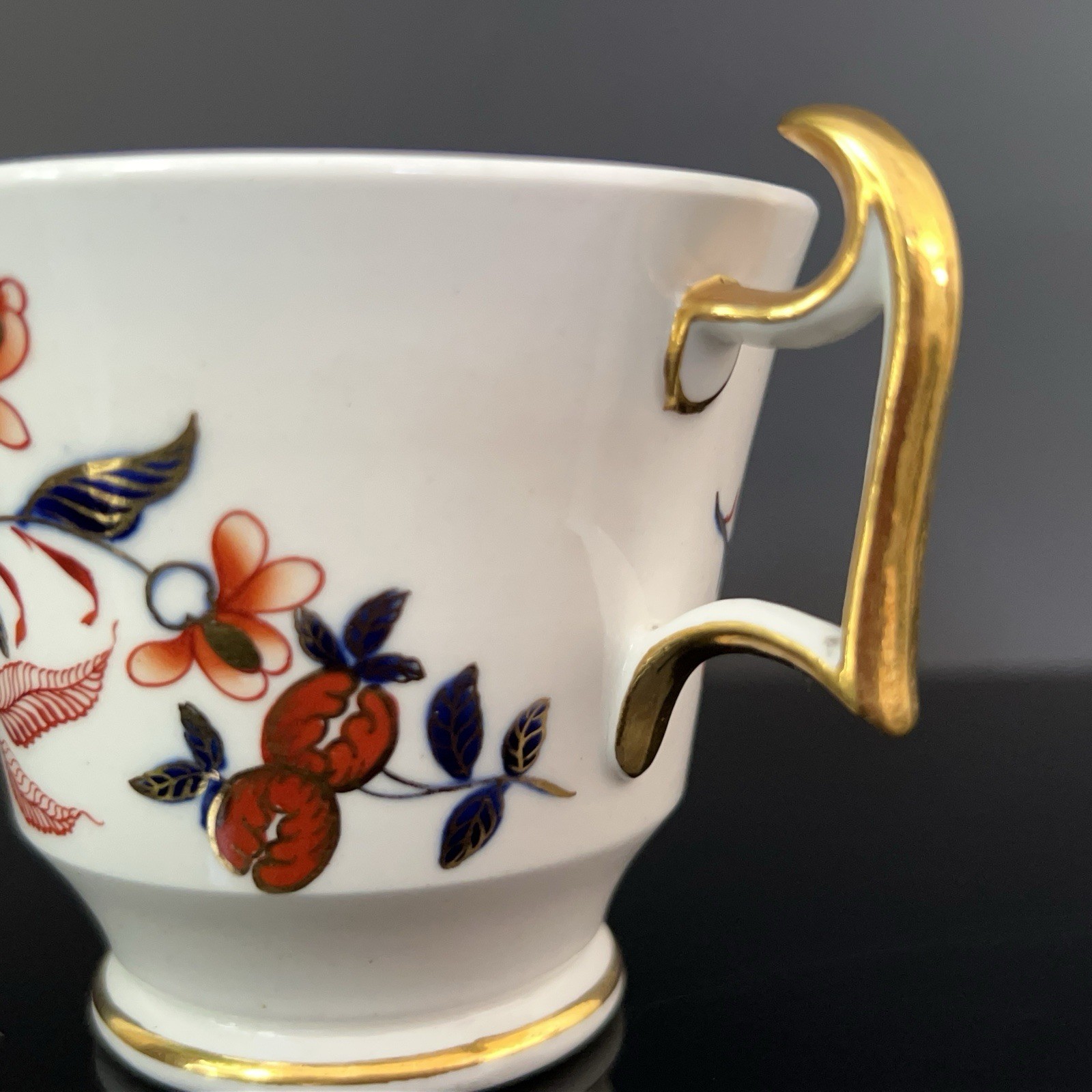 Antique Early Spode Cup & Saucer Japanese Imari C1810 Porcelain Gilt Blue Red