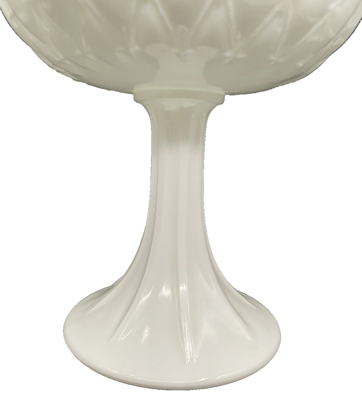Indiana Glass Co Quilted Diamond Milk Glass Pedestal Compote Dish