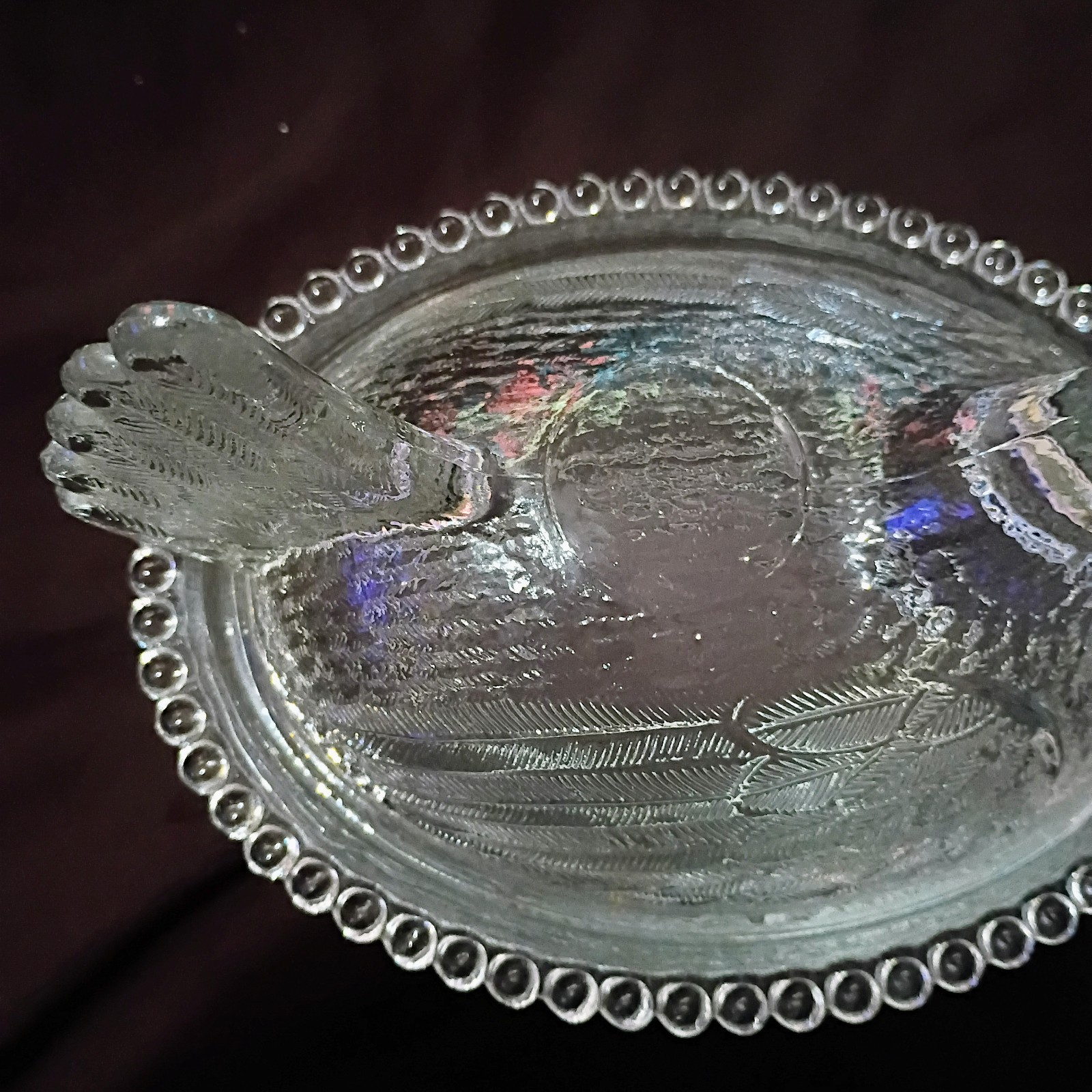 Vintage Indiana Glass Hen On A Nest Candy Dish Clear in Excellent Condition