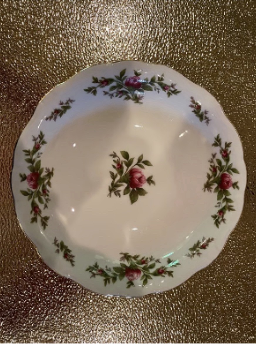 Porcelain Floral Dinner Set White Pink Green Plates Cups Bowls Gravy Boat