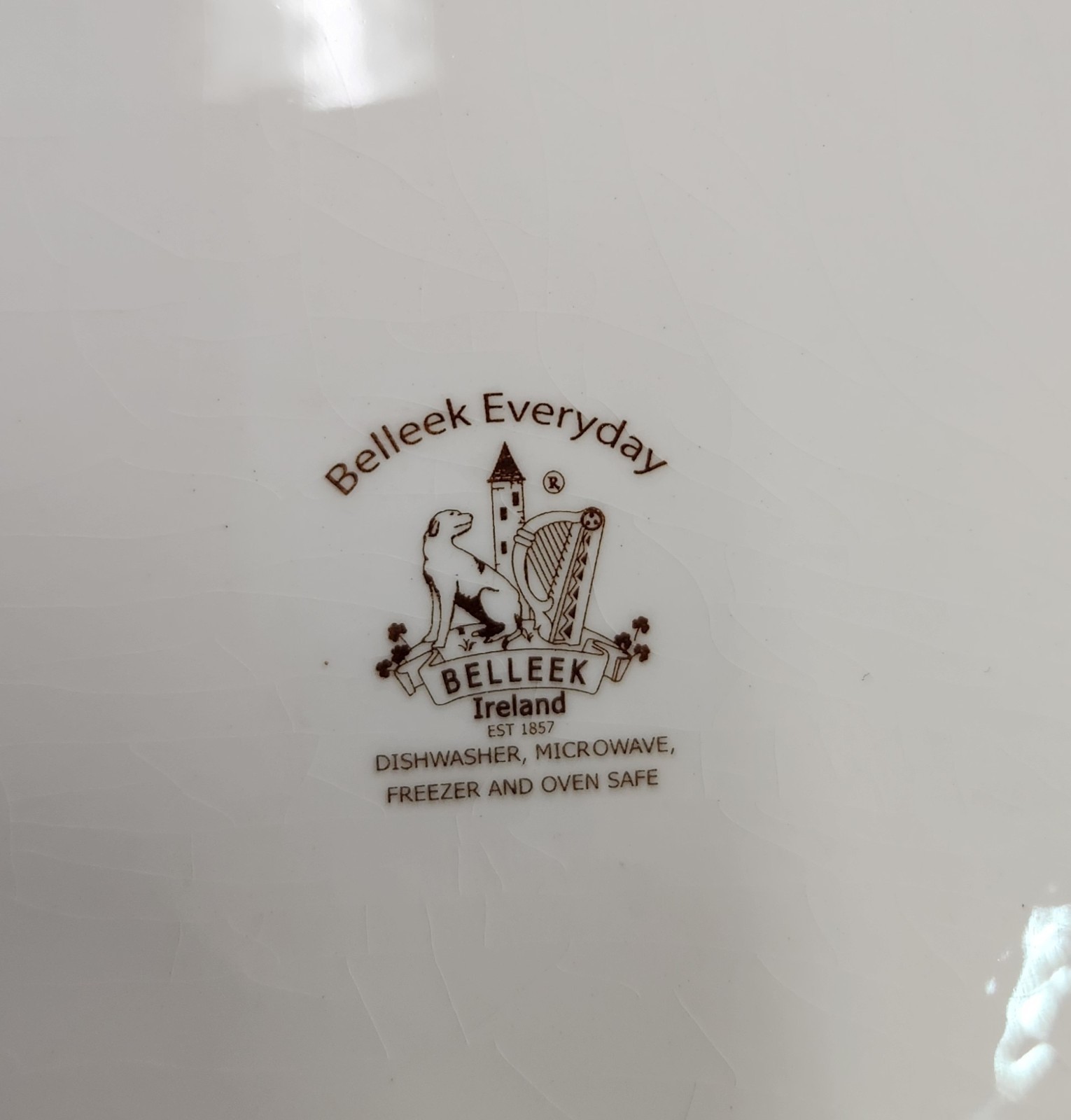 BELLEEK Everyday 2 Quart Covered Casserole Rectangle Basketweave