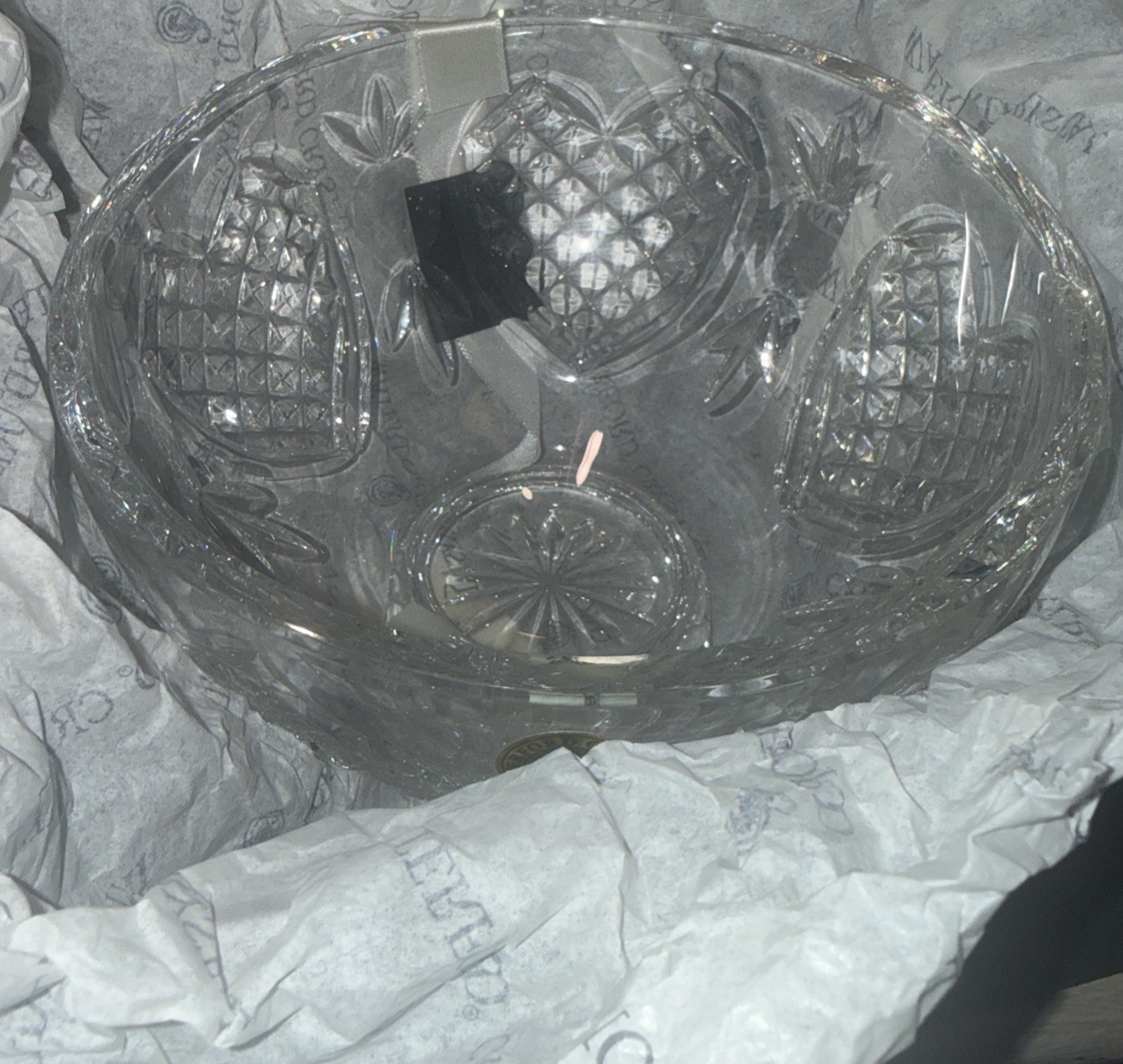 Waterford Crystal Wedding Heirloom Footed Bowl 6″ with Cut Hearts