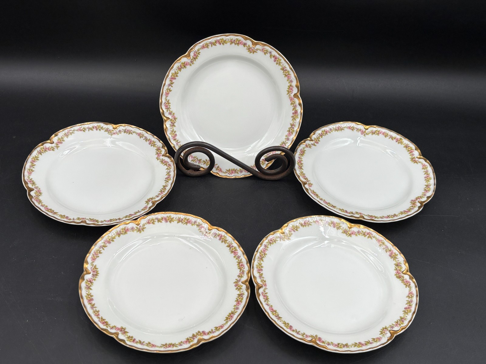 Haviland “SCHLEIGER 524″ Germany ~ Set of 5 ~ Bread Plates ~ 6 1/4”