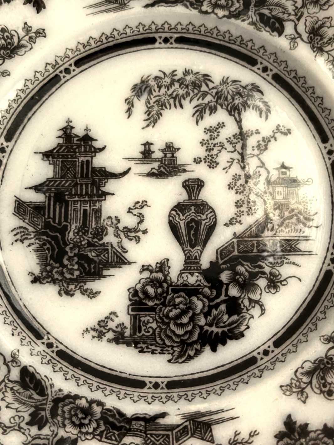 Antique W. Adams & Sons JEDDO Mullberry Ironstone 7.25″ Plate 1845 to 1855