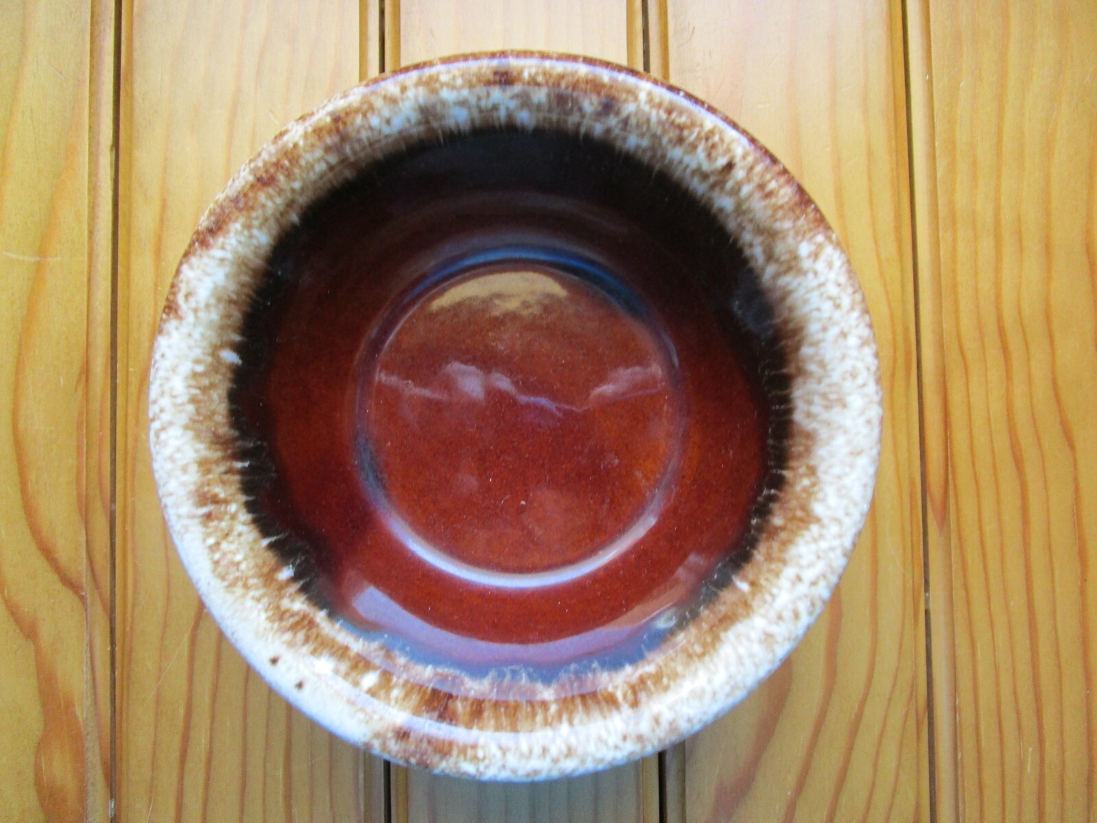 VINTAGE BROWN DRIP OVEN PROOF USA HULL 5.1/4″ WIDE X 2 1/8 IN TALL BOWL