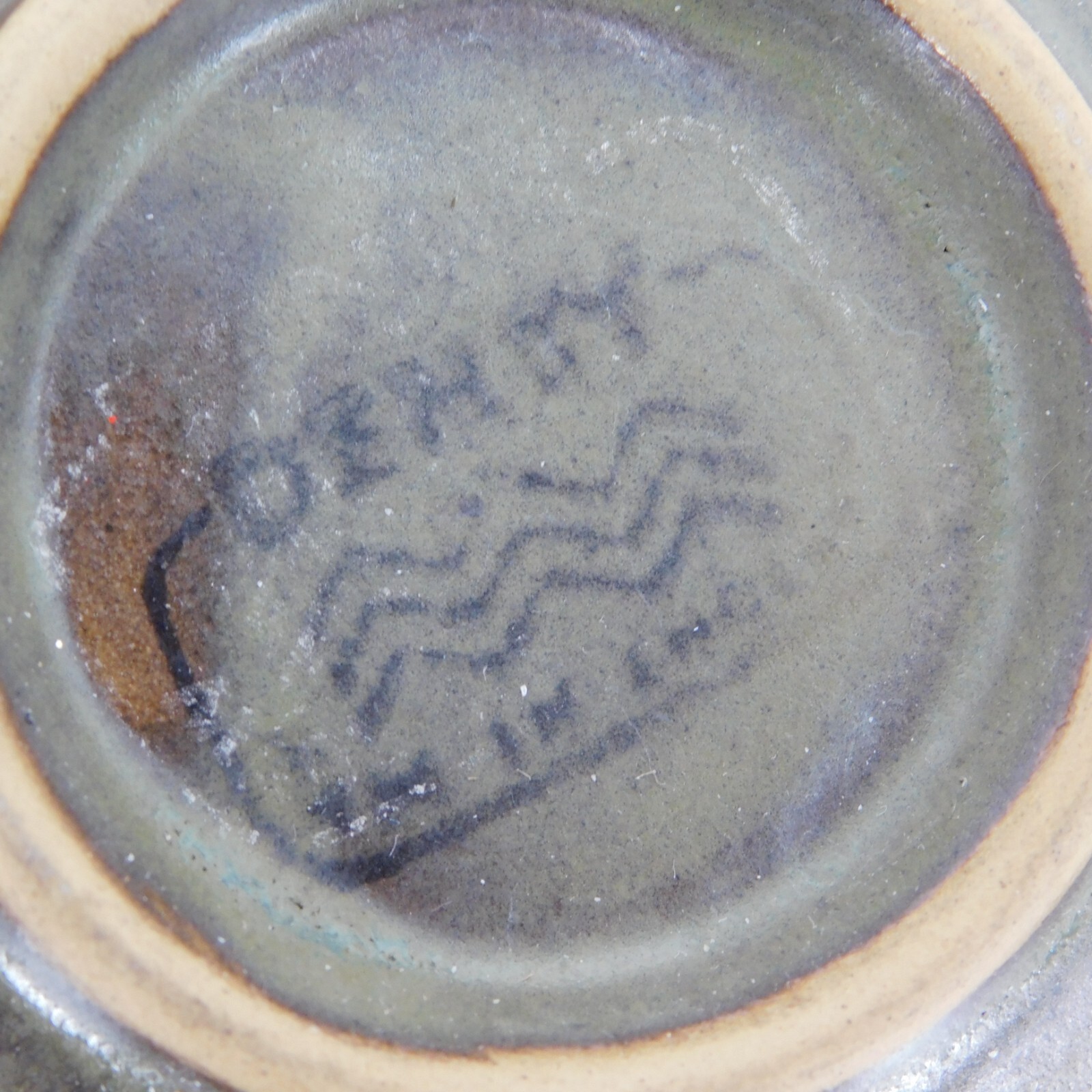 Set of 2 Denby Camelot Dark Green Flat Cup 2 1/2″ tall Chevron Pattern Vintage