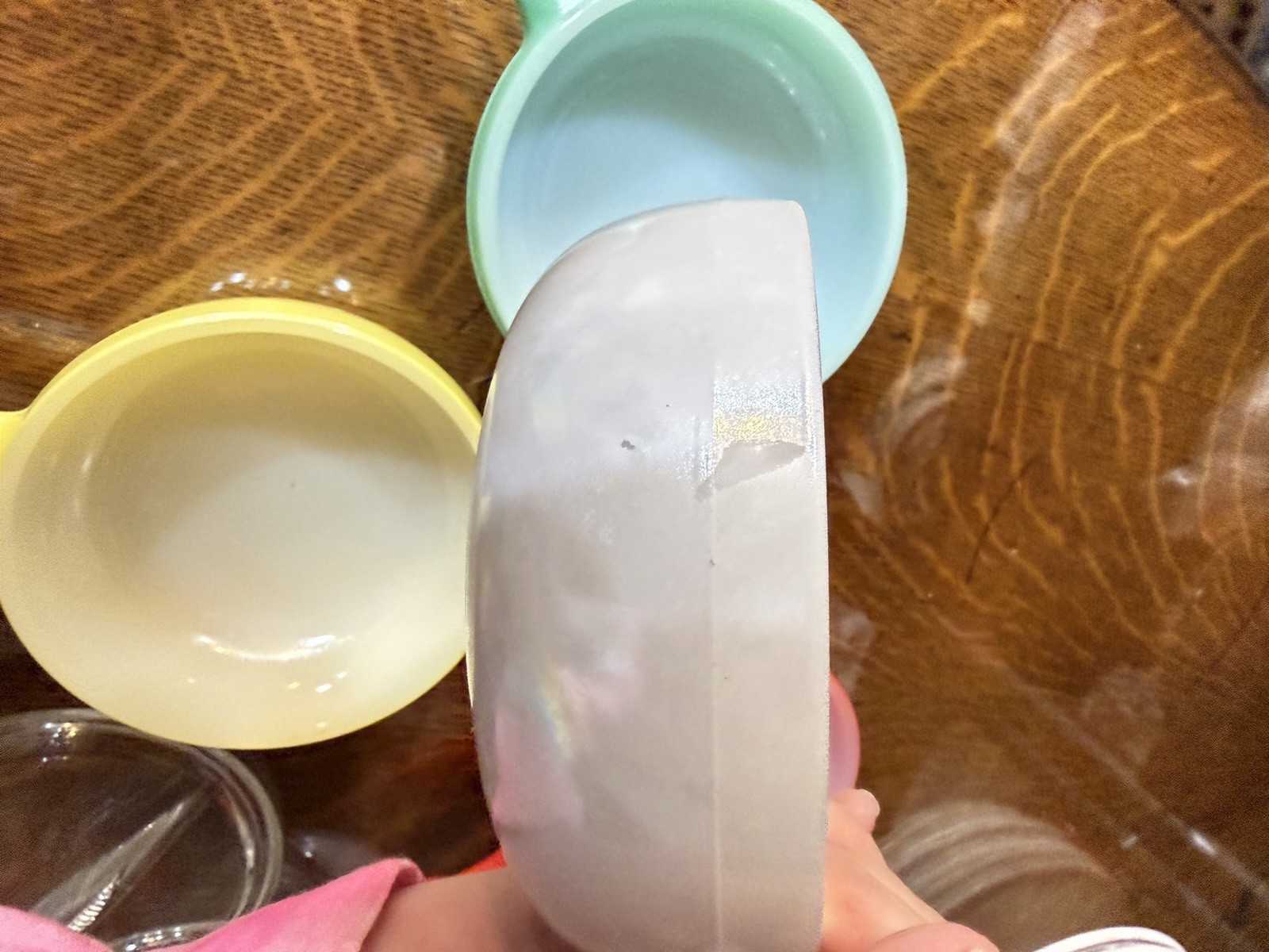 Vintage 1950s GLASBAKE #358 GLASS CASSEROLE BOWL SET OF 4 With 3 Lids