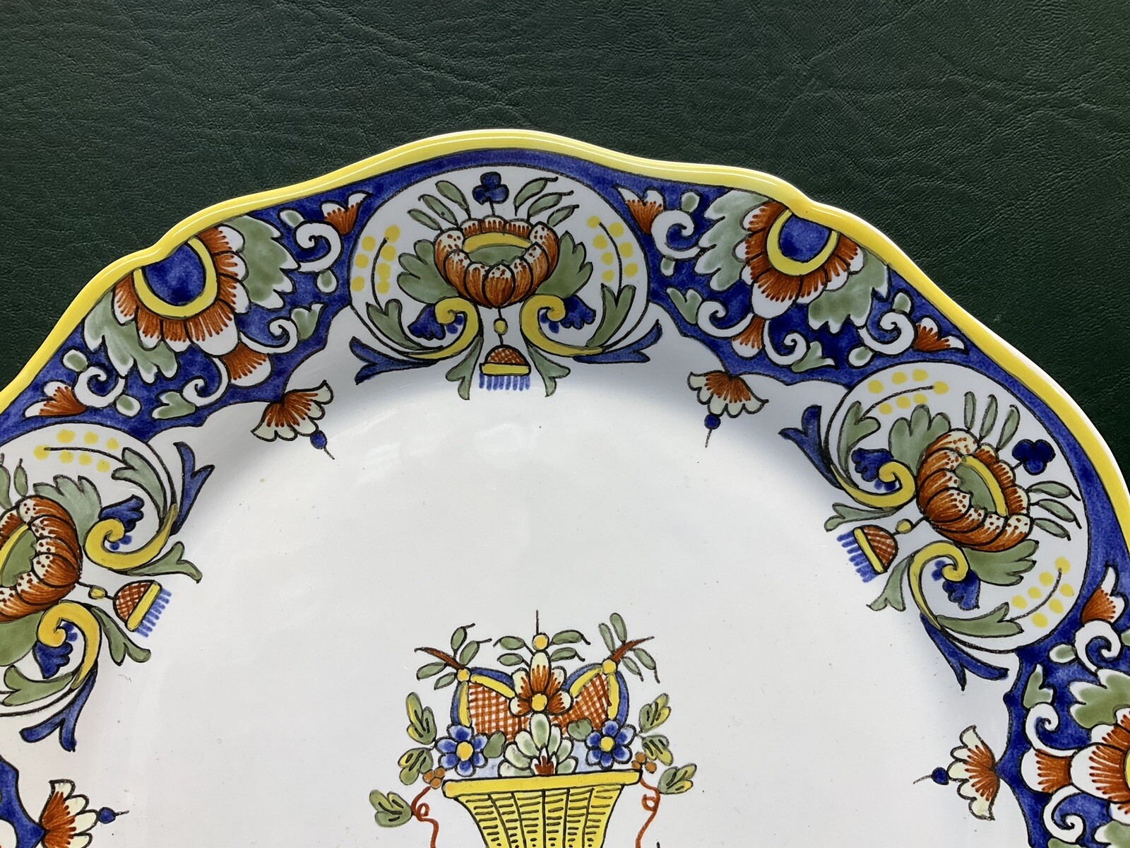 Two Vintage Handmade Wall Plates by Geo Martel Rouen, France ~ 10″