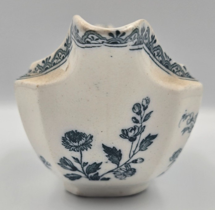 Antique Wedgwood Edinburg Teal Transferware Gravy Boat Victorian Castle England
