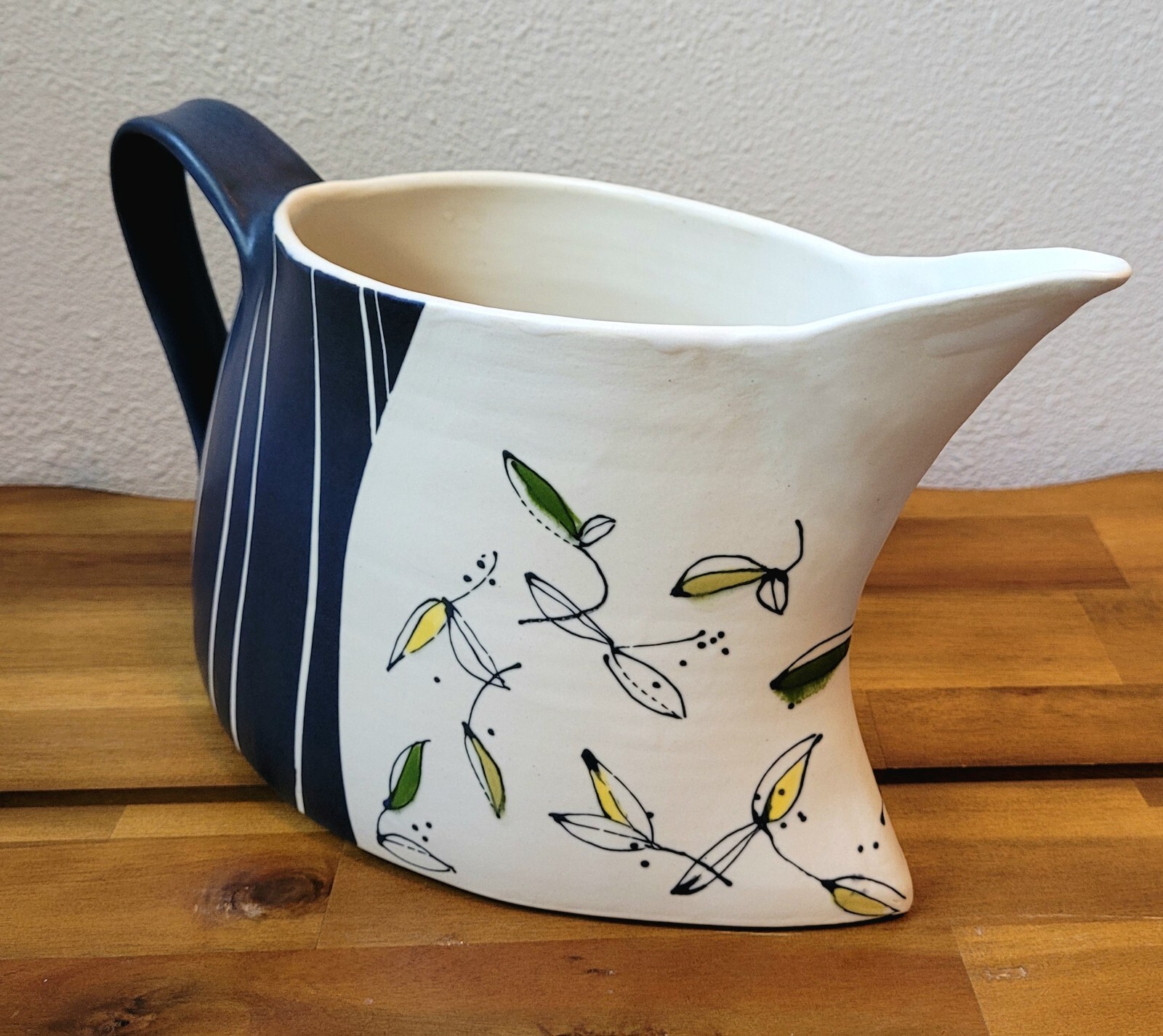 Original Signed Rita Vali Hand-Sculpted Porcelain Contemporary Pitcher-Large