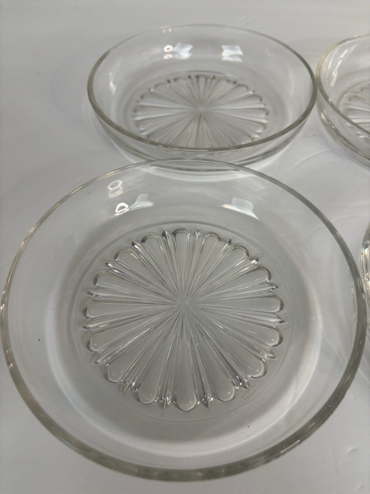 Vintage Small Clear Glass Trinket Dish Bowls 5.5” Reims France Lot Of 4