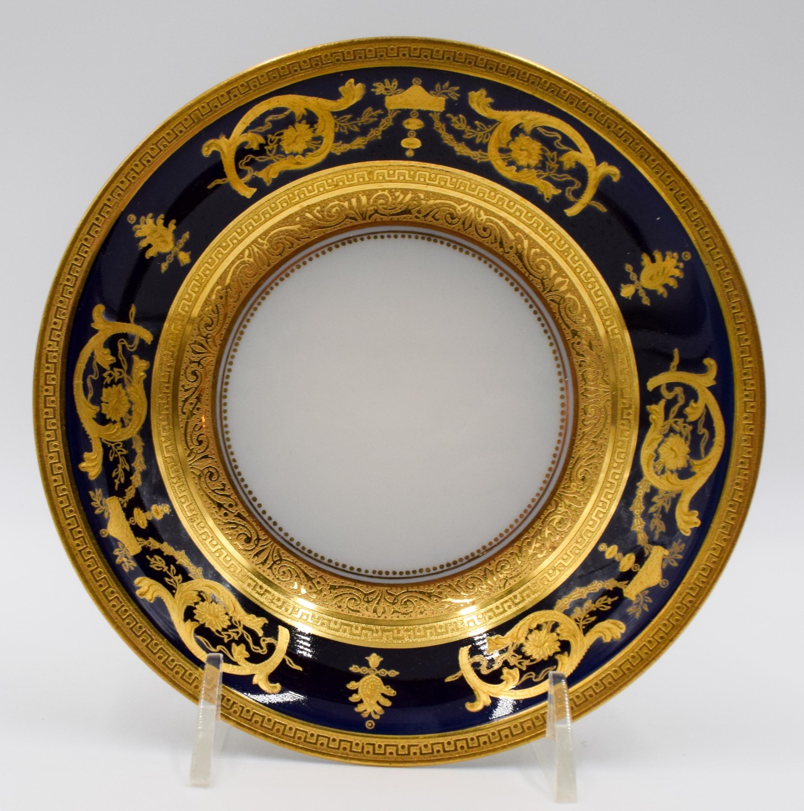 Theodore Haviland Limoges Imperator Cobalt Gold Encrusted Sauce Bowl, Fantastic