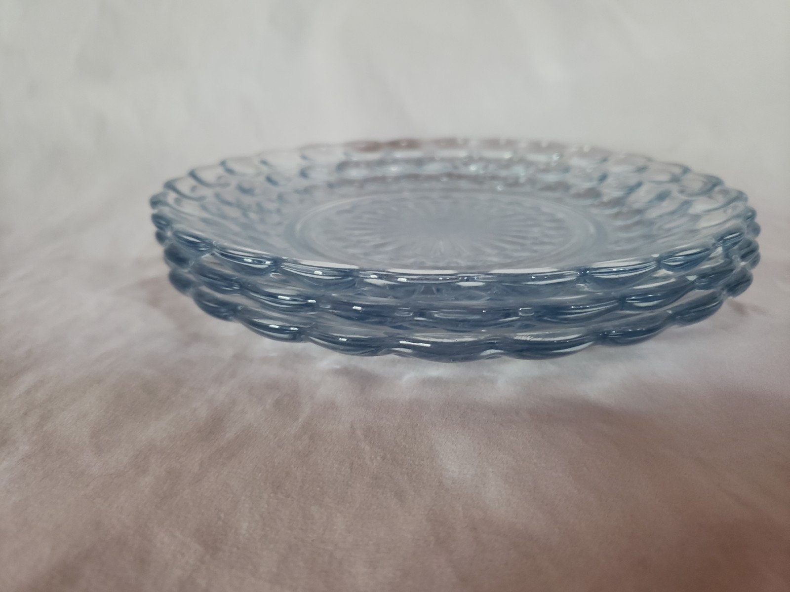 Vintage Anchor Hocking Sapphire Blue Glass Plates 6 1/2″ Set of 3