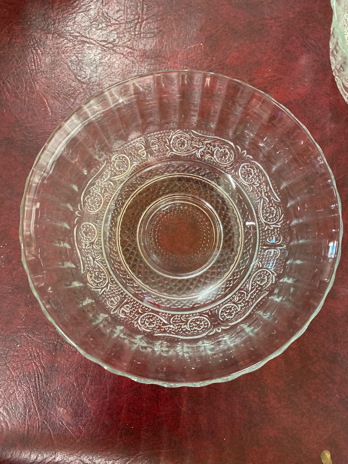 Vintage Bowls Set 3 Sandwich Glass Clear Pressed Glass KIG Malaysia