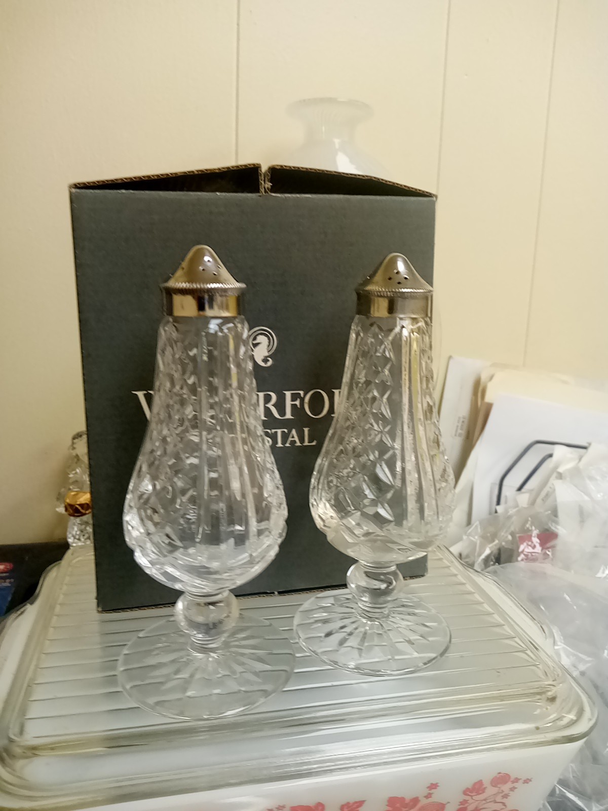 Waterford Crystal 6 1/4″ Salt & Pepper Shakers New In Box