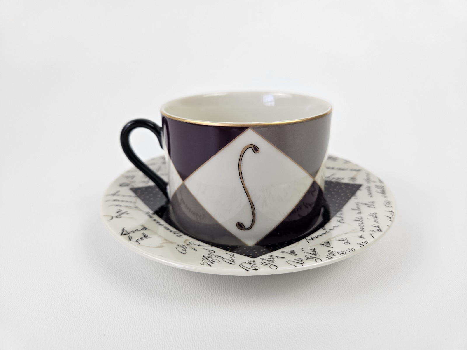 1994 Fitz & Floyd “Ricordi” Tea Cup & Saucer #547 Japan Two Women Boxing Inc Vtg