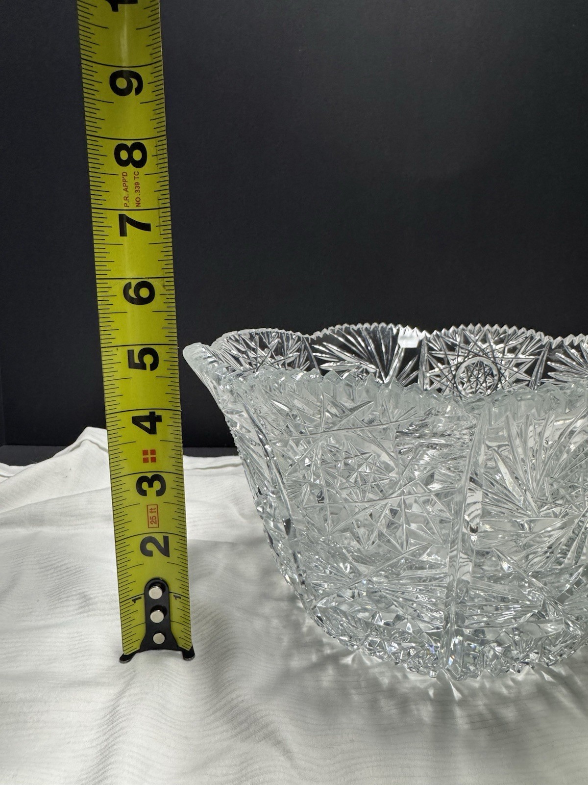 American Brilliant Period ABP Crystal Glass Cut Bowl 9”