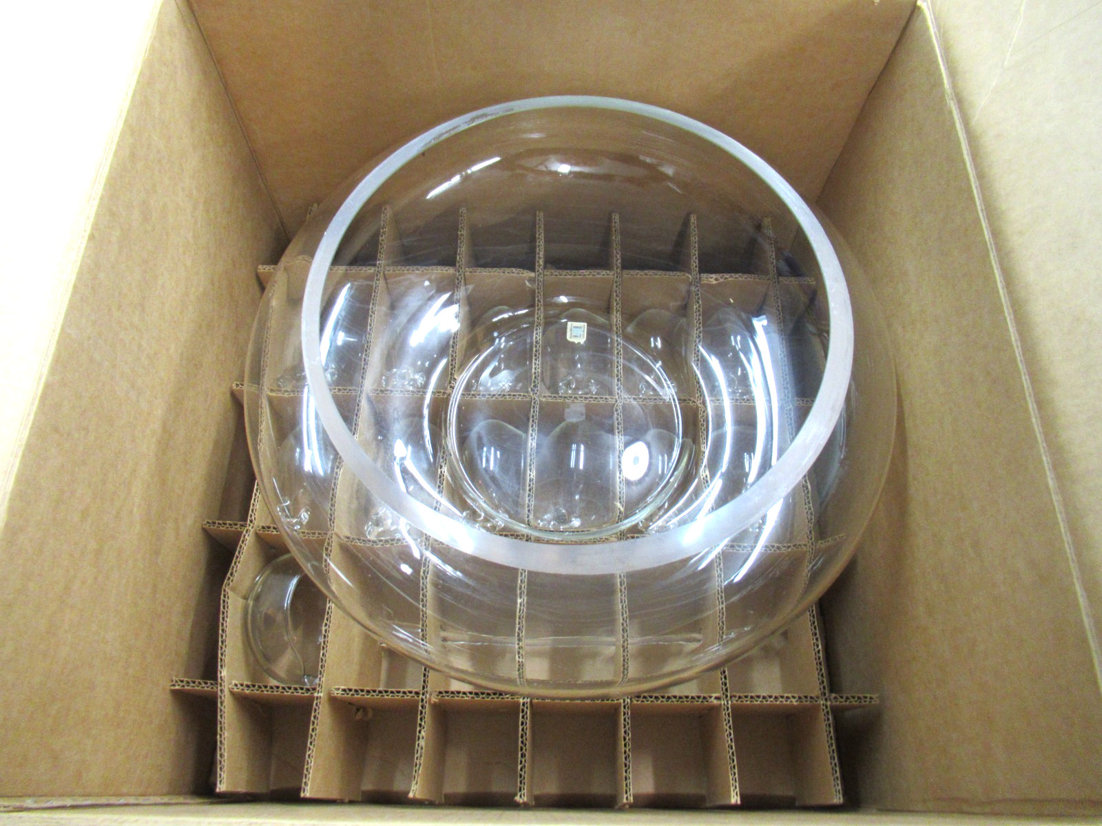 14 Piece Punch Bowl Set w/Ladle Hand Blown Crystal Moderno Riekes Crisa NOS Vtg