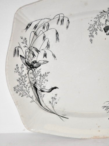 ASHWORTH BROS. 13 3/4″ BLACK TRANSFERWARE VICTORIA IRONSTONE PLATTER USED BIN!