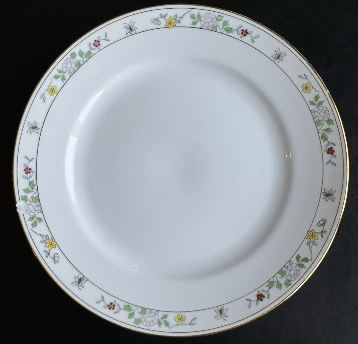 Noritake N1611 Field Japan (6) Dinner Plates Flowers Bees Rare Gold Hand Painted