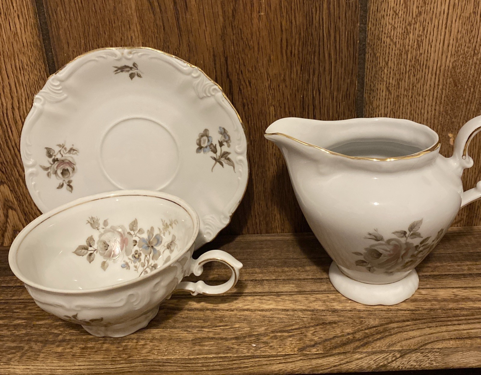 Vintage Winterling of Bavaria, Dawn Rose Pattern Cup and Saucer , Creamer 1970s