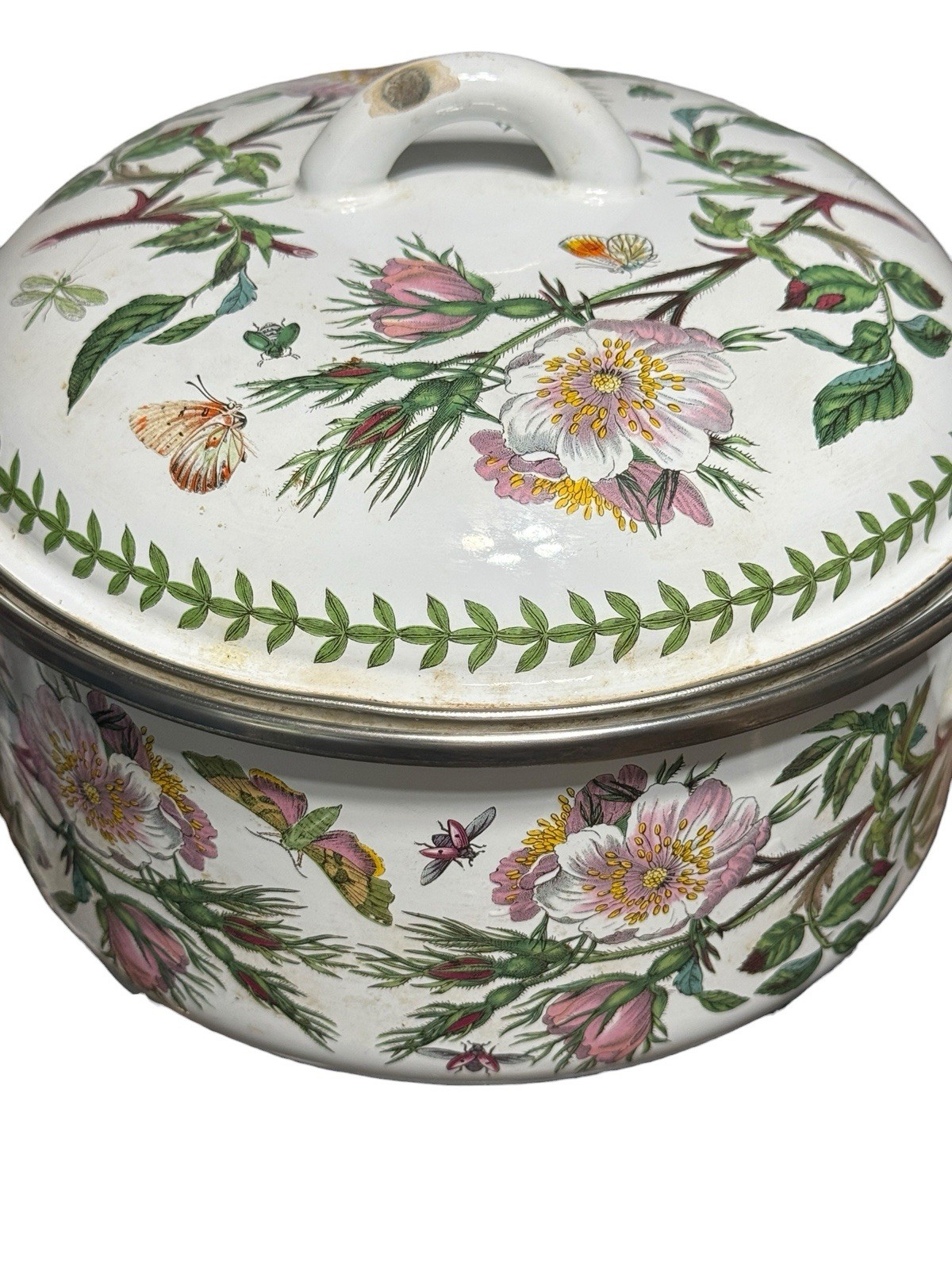 Portmeirion The Botanic Garden Circa 1972 Dog Rose Casserole Pot with Lid Spain