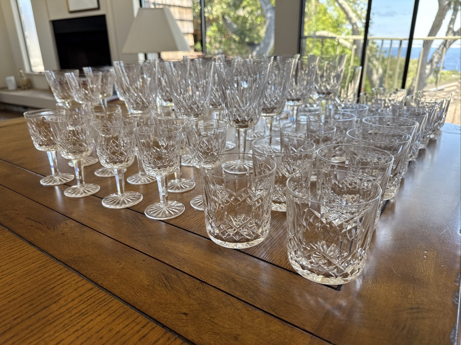 VINTAGE IRISH WATERFORD LISMORE STEMWARE 52 PIECE SET – new condition