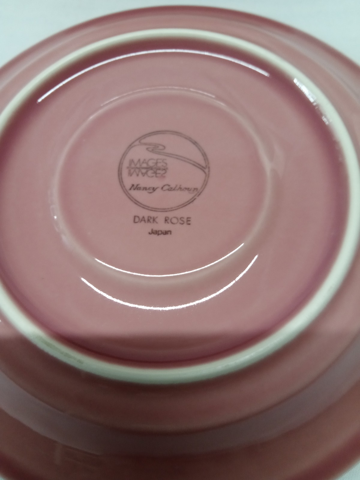 1 – Nancy Calhoun Dark Rose Saucer 6 1/4″ diam. (N1)