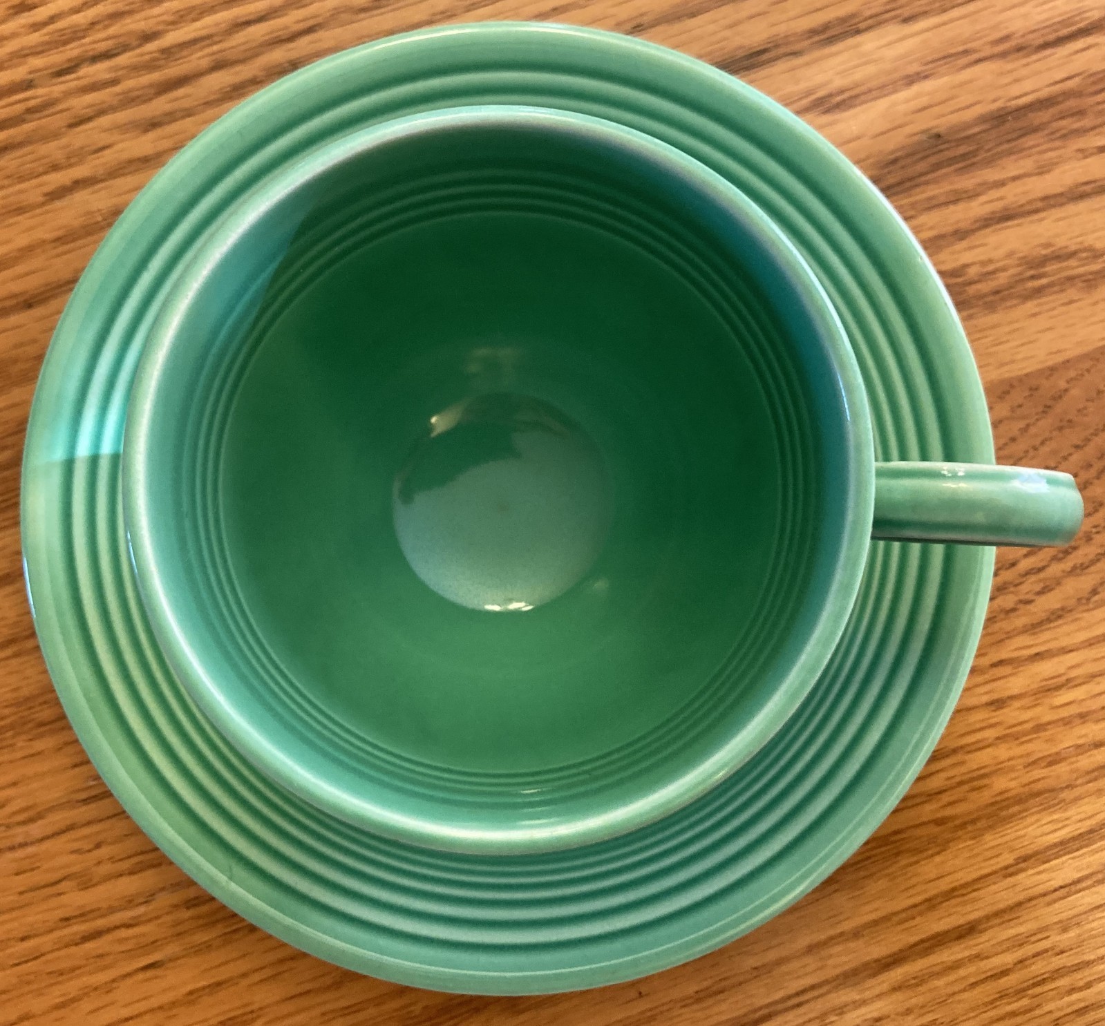 Vintage Fiestaware – Cup and saucer set in original green (exc.) (1936-1969)