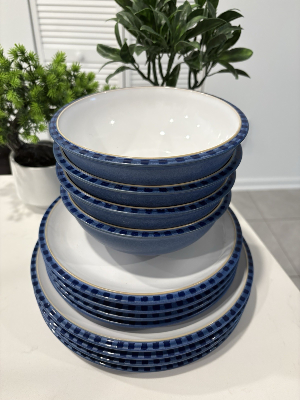 Denby England Stoneware Dinner Plate & Bowl 12 Piece Set $799 msrp, NWOT