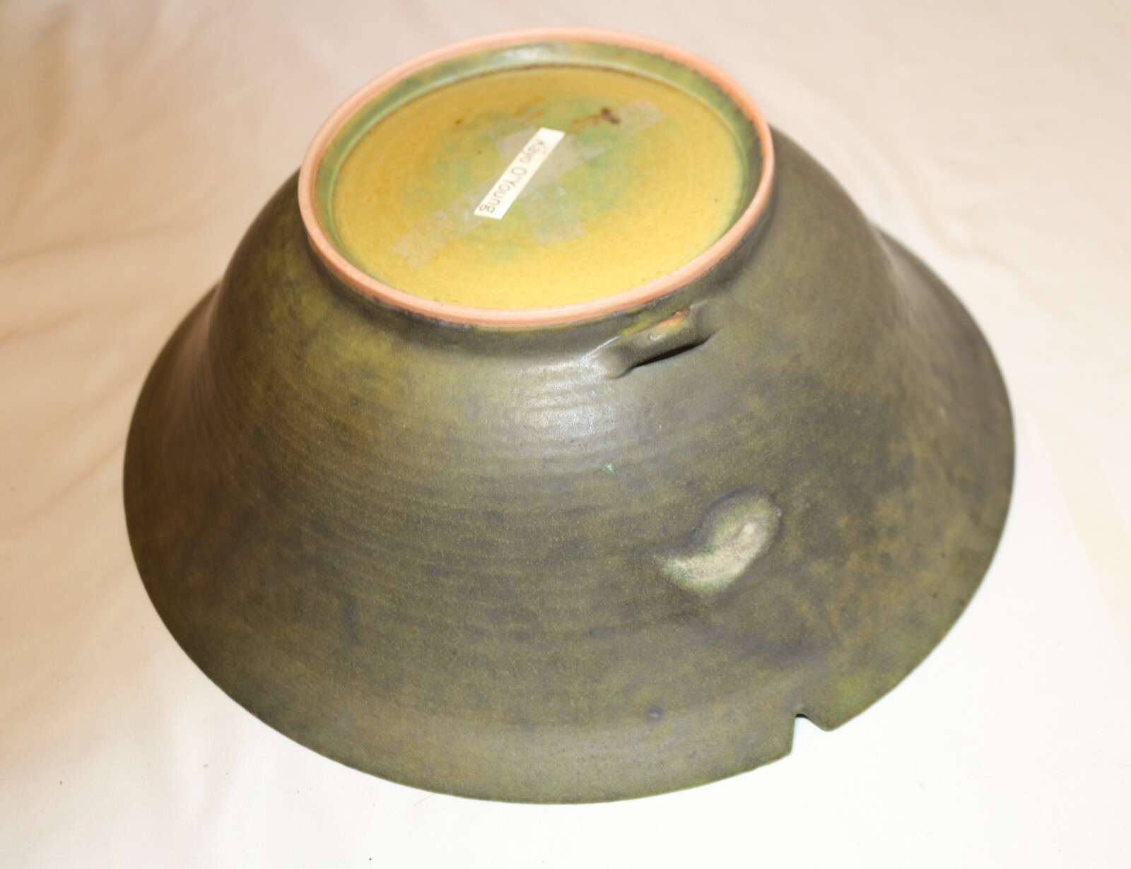 Contemporary Canadian Art Studio Pottery green Centerpiece Bowl By Kayo O’Young