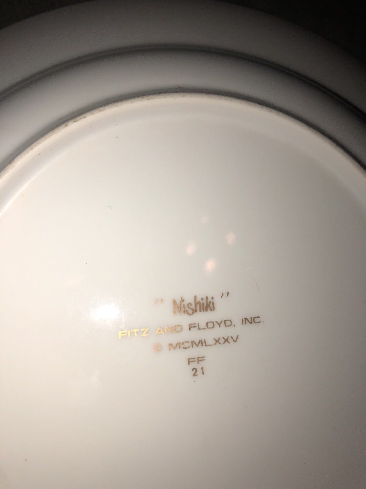 One 1 Fitz Floyd Nishiki Sauce Desert Bowl Dish 5 3/8″ Blue Rust Gold 1975