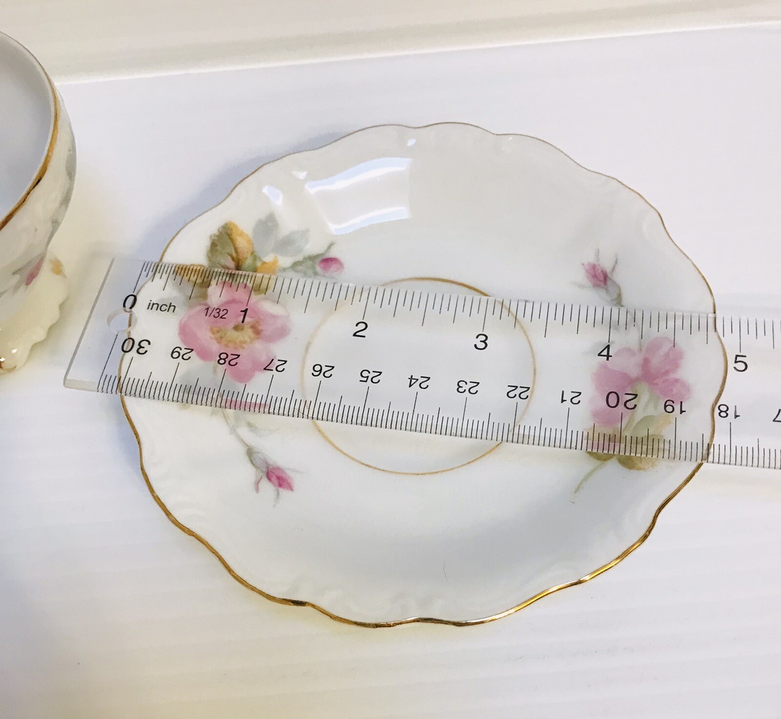 Ohata China Tea Made in Occupied Japan Victorian Pink Flower Cup & Saucer